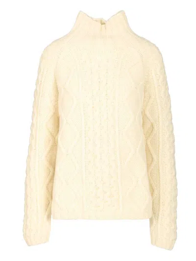 Filippa K Chunky Mock Neck Sweater Knitwear White In Multi