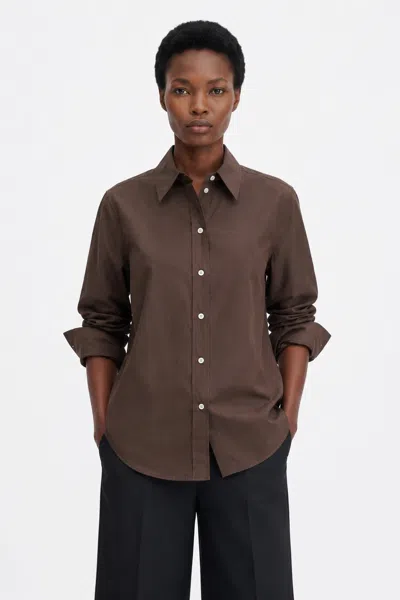 Filippa K Classic Poplin Shirt In Brown