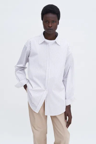 Filippa K Classic Stripe Shirt In Purple