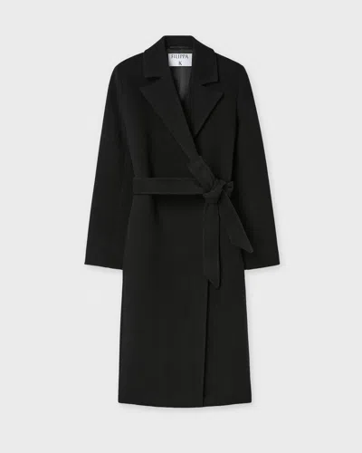 Filippa K Coat Charlotte Wool Belted In Black