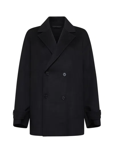 Filippa K Double-breasted Wool-cashmere Coat In Black