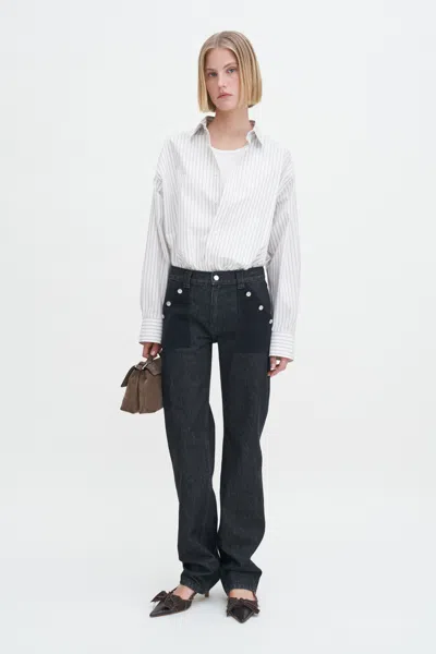 Filippa K Contrast Pocket Straight Jeans In Black