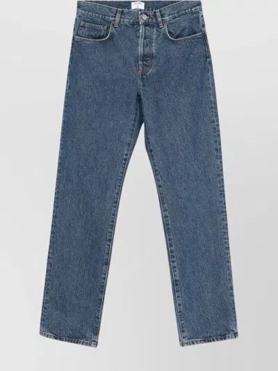 FILIPPA K COTTON DENIM TROUSERS WITH BACK PATCH POCKETS