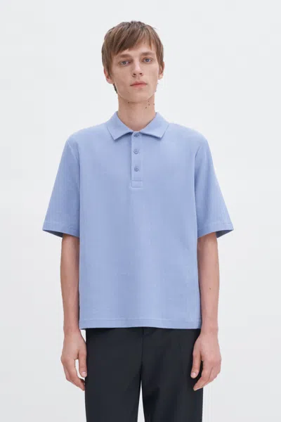 Filippa K Cotton Jersey Polo Shirt In Blue