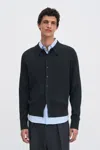 Filippa K Cotton Merino Knit Shirt In Gray