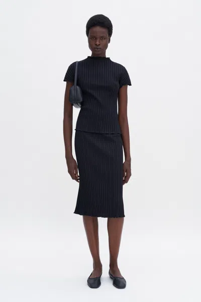 Filippa K Cotton Rib Slip Skirt In Black