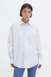 Filippa K Cotton Stripe Shirt In Blue