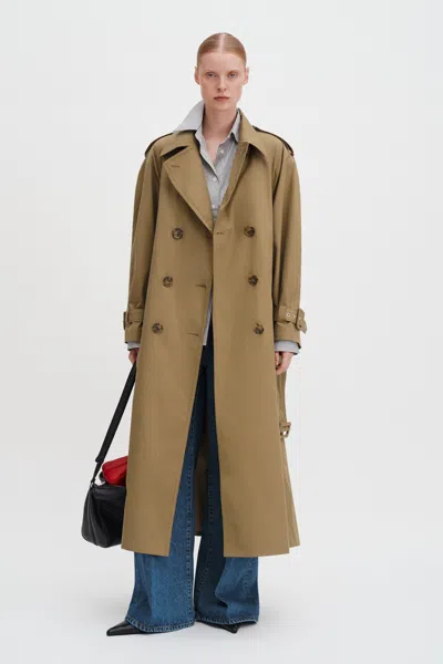 Filippa K Cotton Trench Coat In Brown