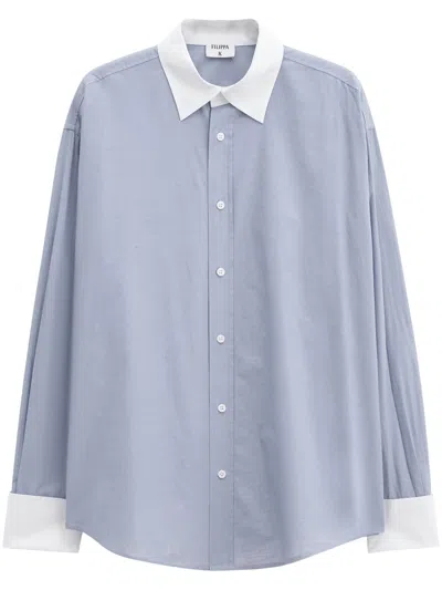 Filippa K Blue Cotton Tuxedo Shirt In 0175 Steel Blue