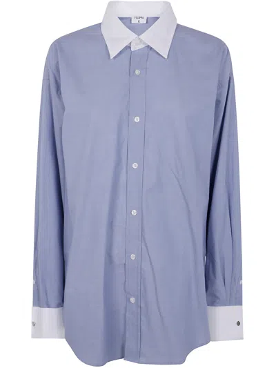 Filippa K Cotton Tuxedo Shirt By  In Blue