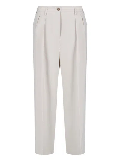 Filippa K Tailored Trousers Belt Loops Pleats And Pockets In Gray