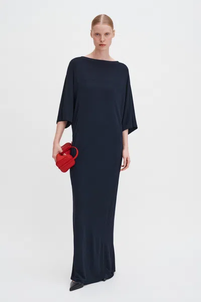Filippa K Crepe Jersey Batwing Dress In Blue
