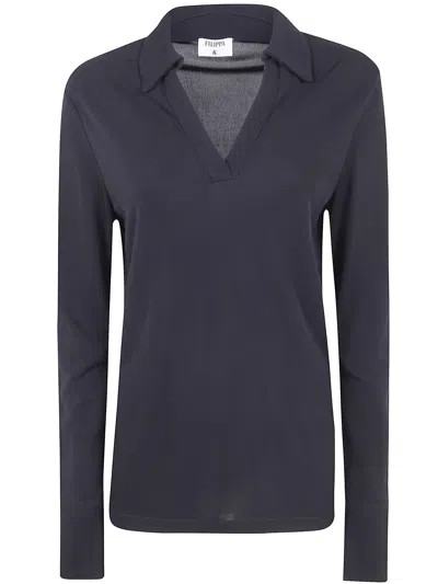 Filippa K Crepe Jersey Shirt In Blue