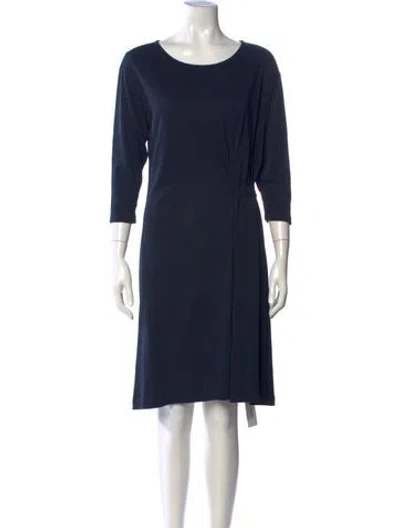 Pre-owned Filippa K Crew Neck Knee-length Dress In Blue