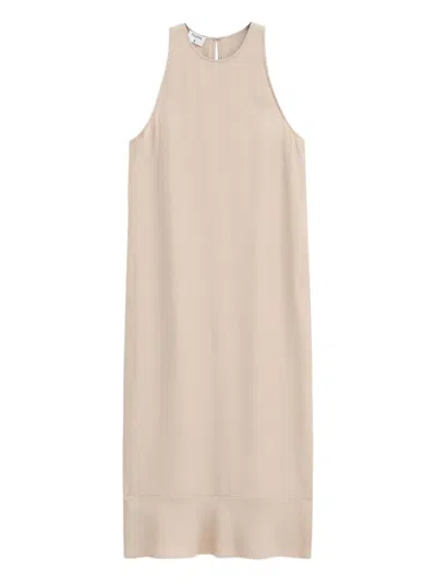 Filippa K Crew-neck Midi Dress In Neutral