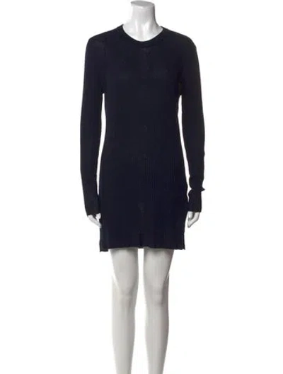 Pre-owned Filippa K Crew Neck Mini Dress In Blue