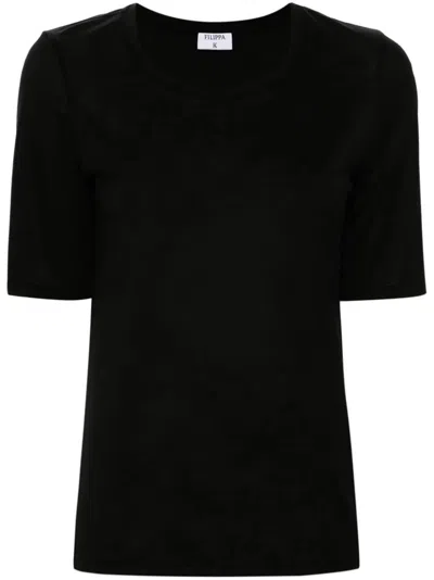 Filippa K Crew Neck Tee In Black