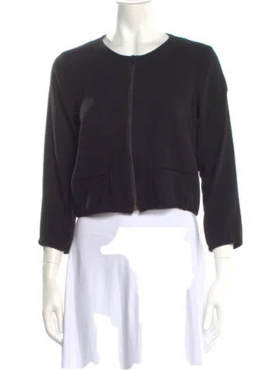 Pre-owned Filippa K Crew Neck Three-quarter Sleeve Top In Black