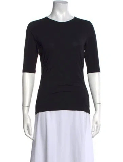 Pre-owned Filippa K Crew Neck Three-quarter Sleeve Top In Black