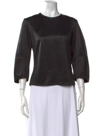 Pre-owned Filippa K Crew Neck Three-quarter Sleeve Top W/ Tags In Black