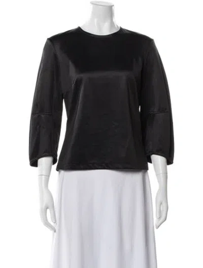 Pre-owned Filippa K Crew Neck Three-quarter Sleeve Top W/ Tags In Gray