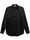 Filippa K Crinkle Shirt With Oversized Pointed Collar In Black