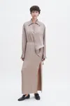 Filippa K Crinkled Pencil Skirt In Brown