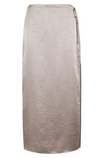 Filippa K Crinkled Pencil Skirt In Beige