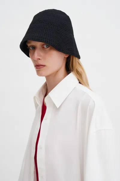 Filippa K Crochet Hat In Black