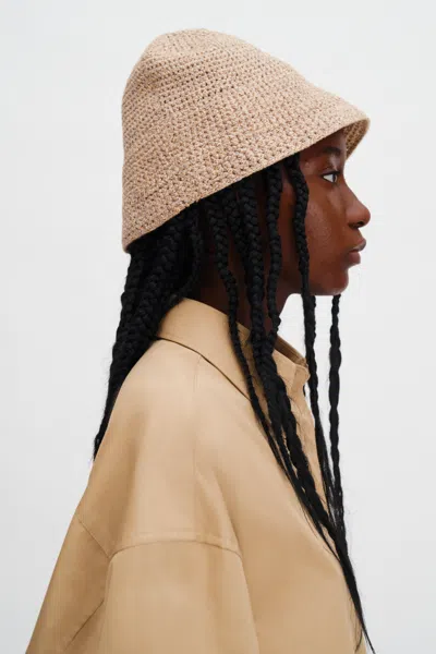 Filippa K Crochet Hat In Brown