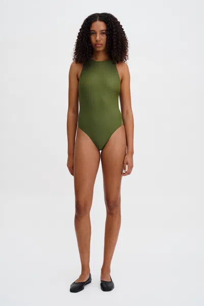 Filippa K Cross-back Swimsuit In Green