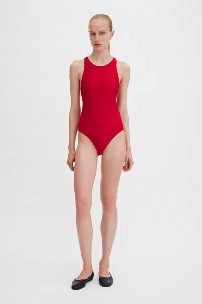 Filippa K Cross-back Swimsuit In Red