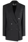 Filippa K Tailored Double-breasted Blazer With Peaked Lapel In Black