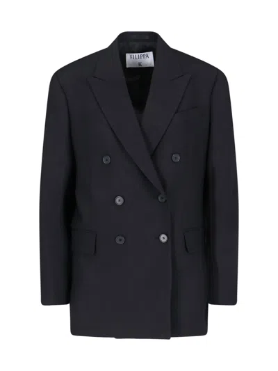 Filippa K 'dani' Double-breasted Blazer In Black