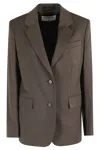 Filippa K Notched-lapel Wool Blazer In Brown