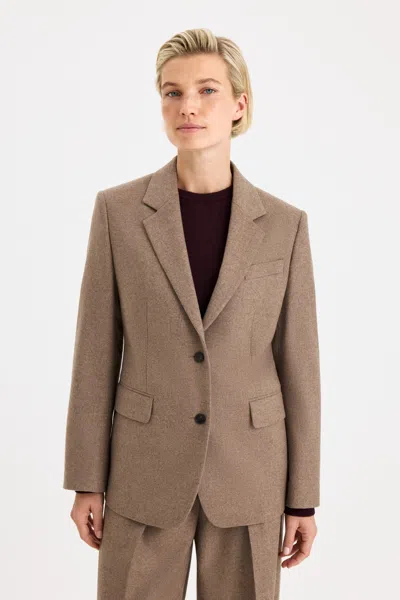 Filippa K Delilah Flannel Blazer In Driftwood