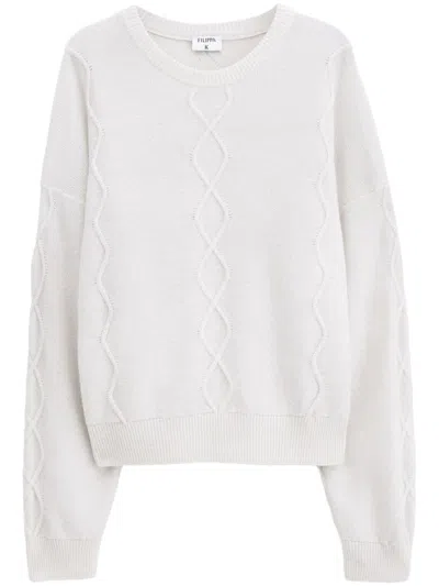 Filippa K Diamond Cable Jumper In White