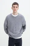 Filippa K Diamond Cable Sweater In Grey