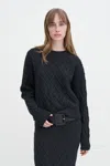 Filippa K Diamond Cable Sweater In Grey