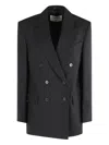 Filippa K Tailored Double-breasted Blazer With Peaked Lapel In Black