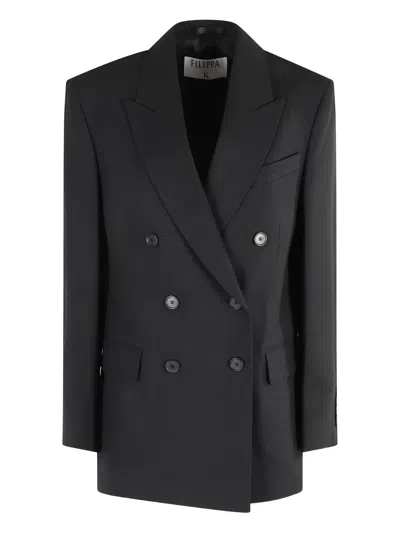 Filippa K Double-breasted Blazer In Black