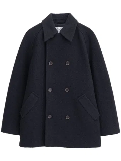 Filippa K Double-breasted Coat In Black