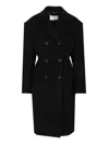 Filippa K Double Breasted Coat Coats Black In Black