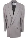 Filippa K Double Breasted Flannel Blazer Clothing In Brown