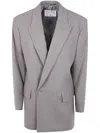 Filippa K Double Breasted Flannel Blazer Clothing In Gray