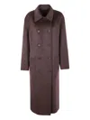 Filippa K Double-breasted Wool Coat In Brown