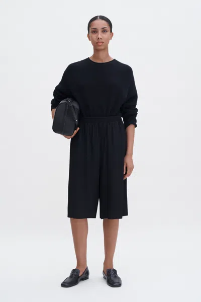 Filippa K Draped Twill Shorts In Black
