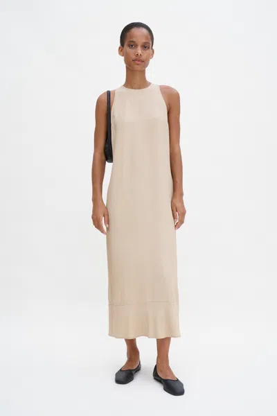 Filippa K Draped Twill Tank Dress In Beige