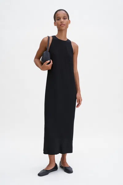 Filippa K Draped Twill Tank Dress In Black