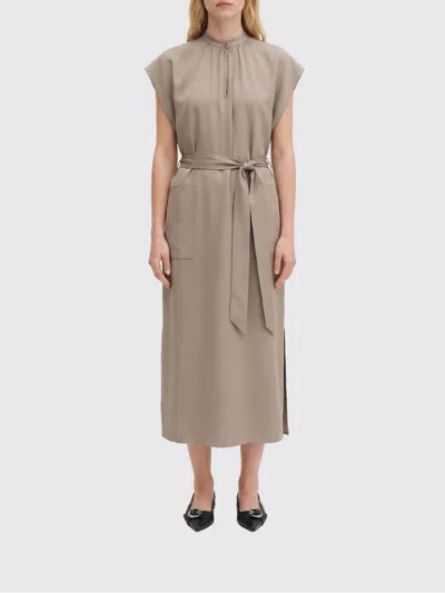Filippa K Belted Sleeveless Midi Dress In Neutral